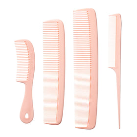 MARS WELLNESS 4 Piece Comb Set front view with peach pastel colours