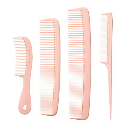 MARS WELLNESS 4 Piece Comb Set front view with peach pastel colours