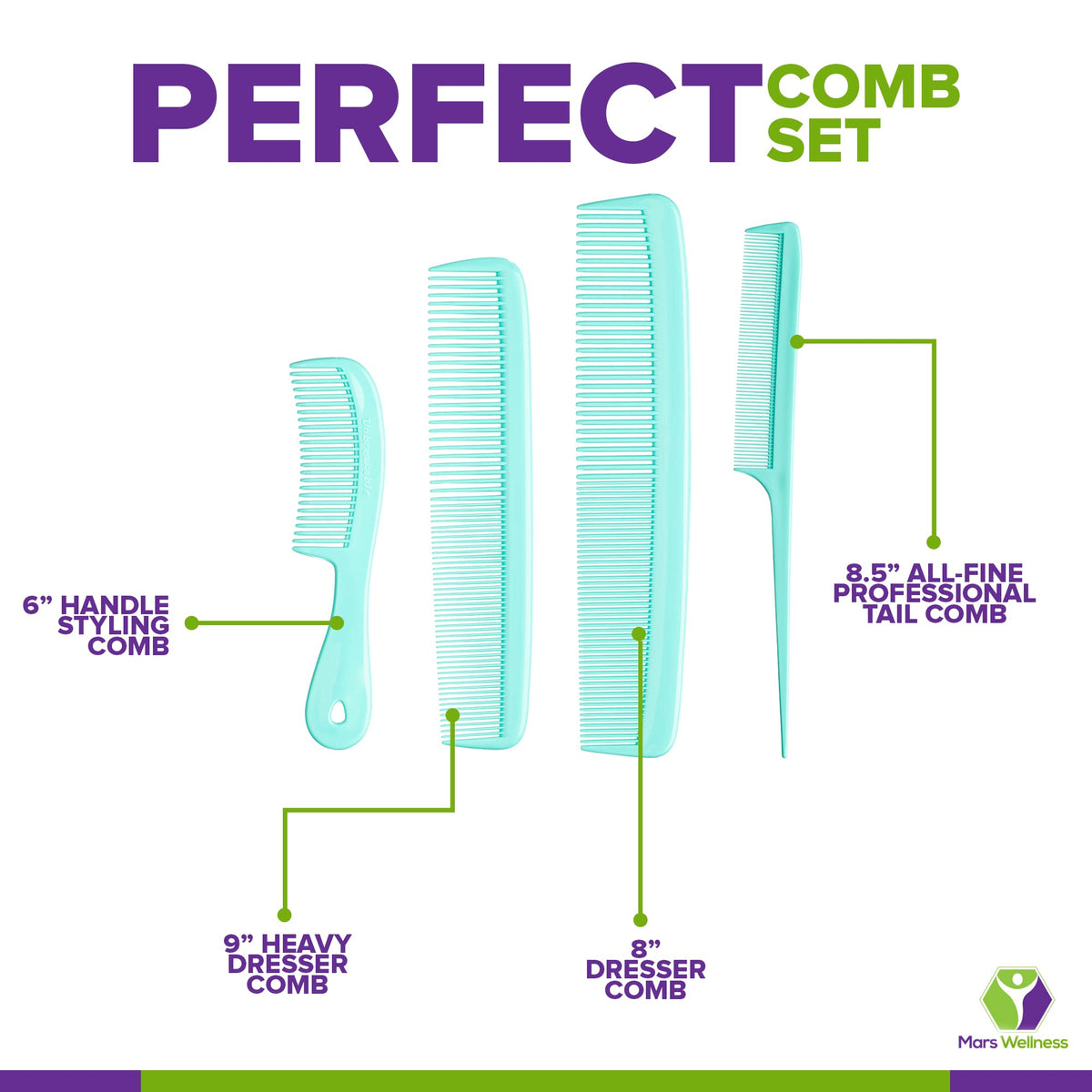 MARS WELLNESS 8” Dresser comb on a table