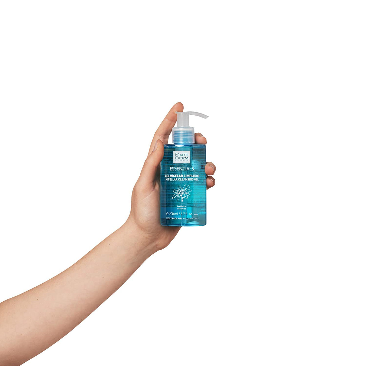 Martiderm Gel Micelar Limpiador 200ml bottle side view