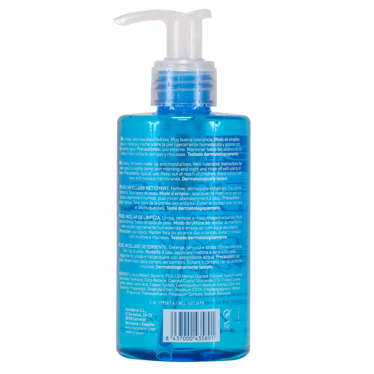 Martiderm Gel Micelar Limpiador 200ml front view