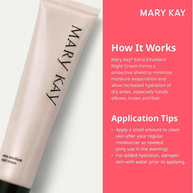 Mary Kay Extra Emollient Night Cream 2.1 oz application on skin