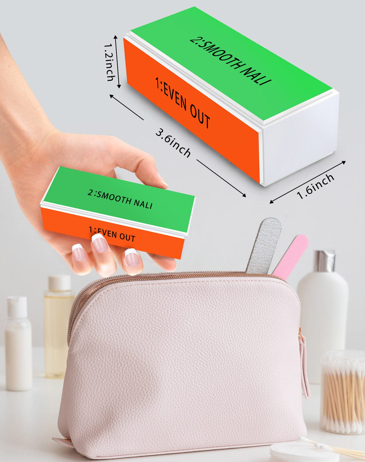 MARYTON Nail Buffer Block demonstrating high gloss finish