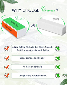 MARYTON Nail Buffer Block side view with dimensions