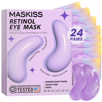 Maskiss Retinol Under Eye Patches lavender packaging front view