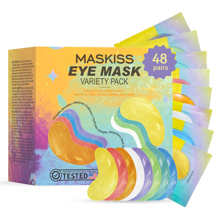Maskiss Under Eye Patches Variety Pack front view with vibrant colours