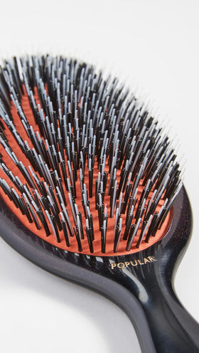 Mason Pearson Popular Mixture Hair Brush with nylon cleaning brush