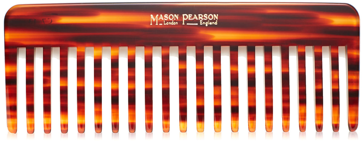 Mason Pearson Rake Comb front view with tortoise pattern