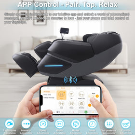 MassaMAX MT339 4D Massage Chair displaying touch screen controls