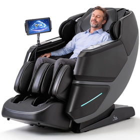 MassaMAX MT339 4D Massage Chair front view in deep black