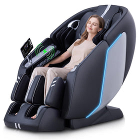 MassaMAX MT398 4D Full Body Massage Chair front view in black