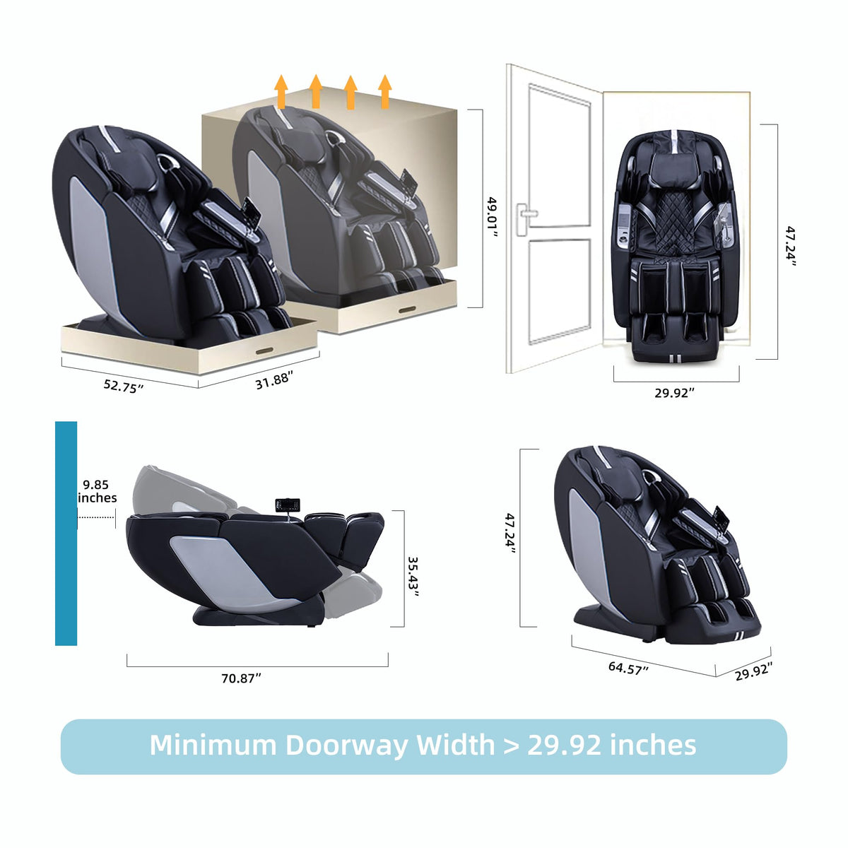 MassaMAX MT398 4D Massage Chair side view showcasing armrests
