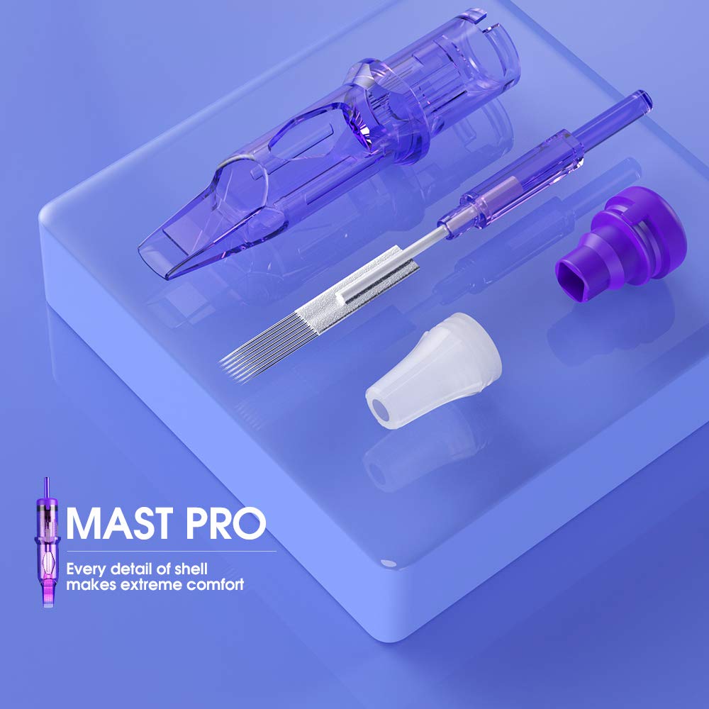 MAST TATTOO tattoo cartridges clear body showing ink flow
