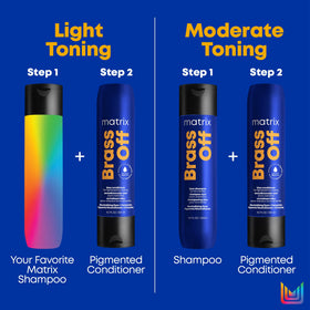 MATRIX Brass Off Blue Conditioner with Brass Off Collection products