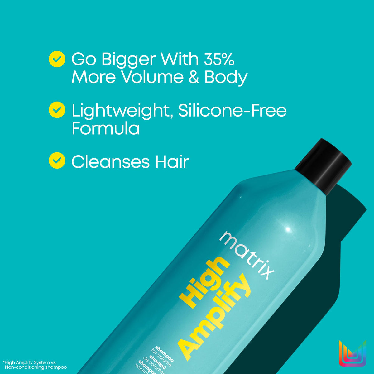 MATRIX High Amplify Shampoo back label close-up