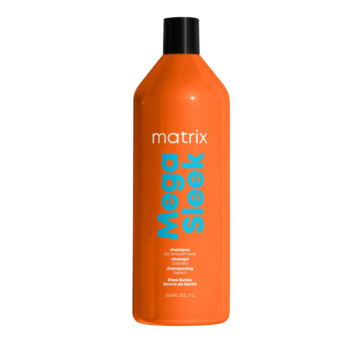 MATRIX Mega Sleek Shampoo 33.8 Fl Oz front view with shea butter
