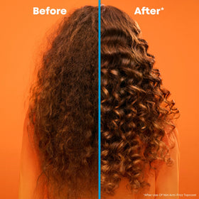MATRIX Mega Sleek Topcoat Serum application on hair