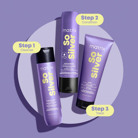 MATRIX So Silver Purple Conditioner application on hair
