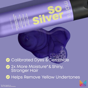 MATRIX So Silver Purple Shampoo lathered in hair