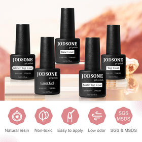 Matte and glossy top coat bottles included in the kit