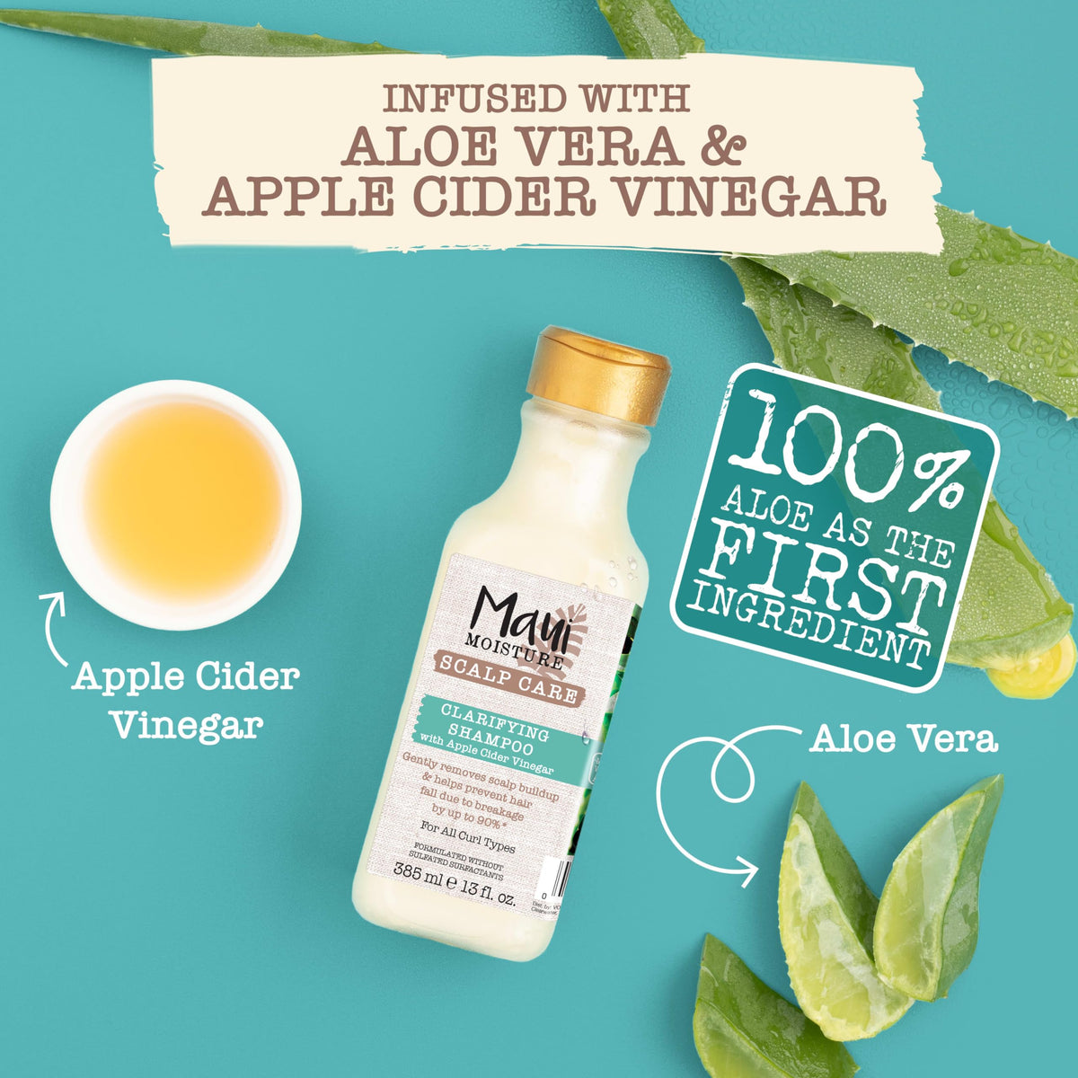 Maui Moisture Scalp Care Clarifying Shampoo pouring into hand