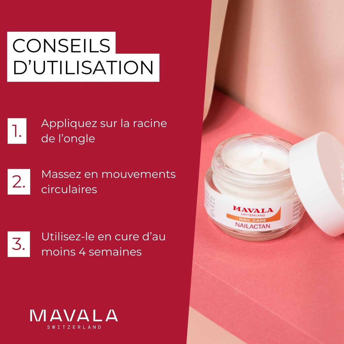 MAVALA Nailactan Nutritive Nail Cream being applied to nails