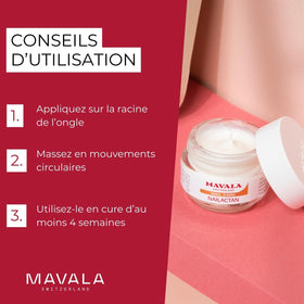 MAVALA Nailactan Nutritive Nail Cream being applied to nails