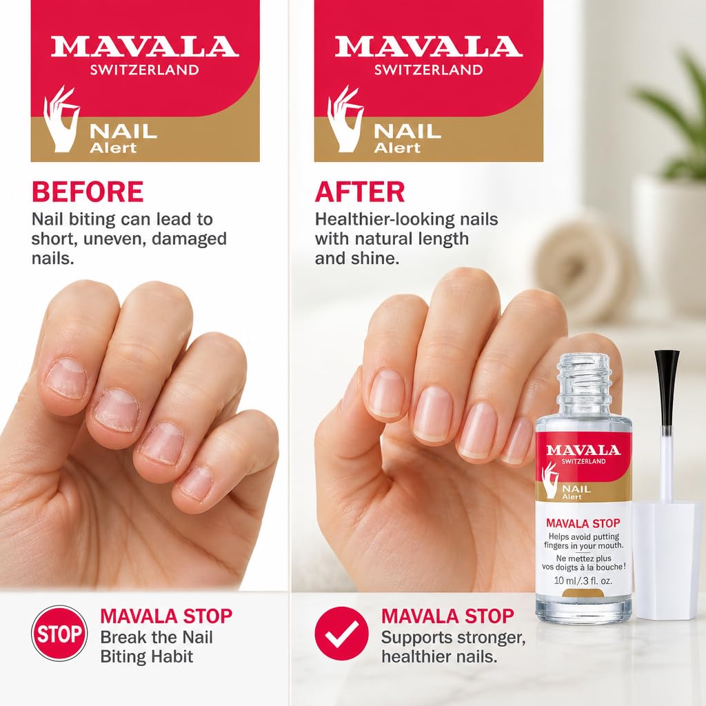 MAVALA Stop nail polish bottle with clear enamel finish