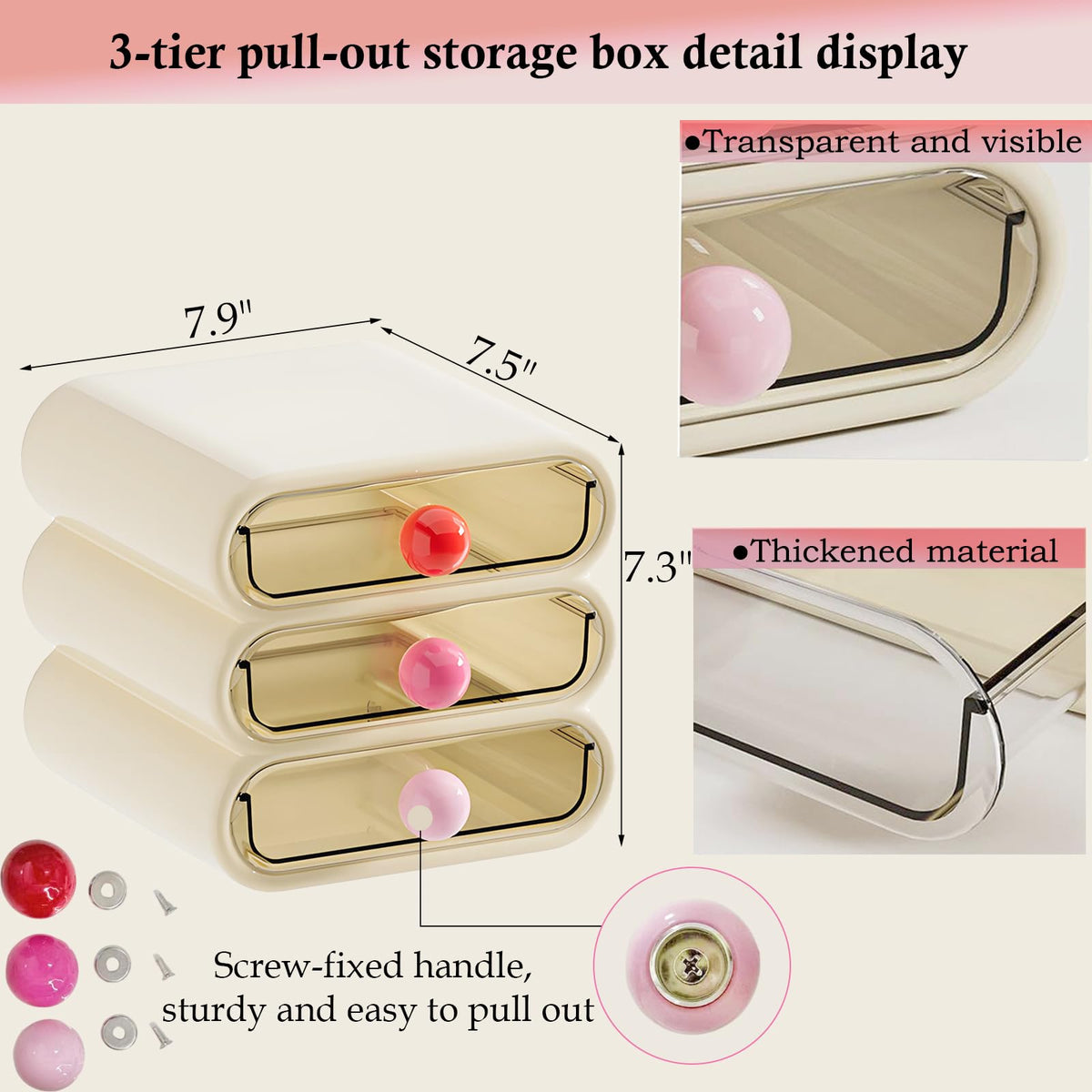 MavHubrix 3-Tier Drawer Makeup Organizer in an office setting