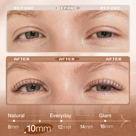 Mavphnee 10MM Brown Wispy Lash Clusters in use