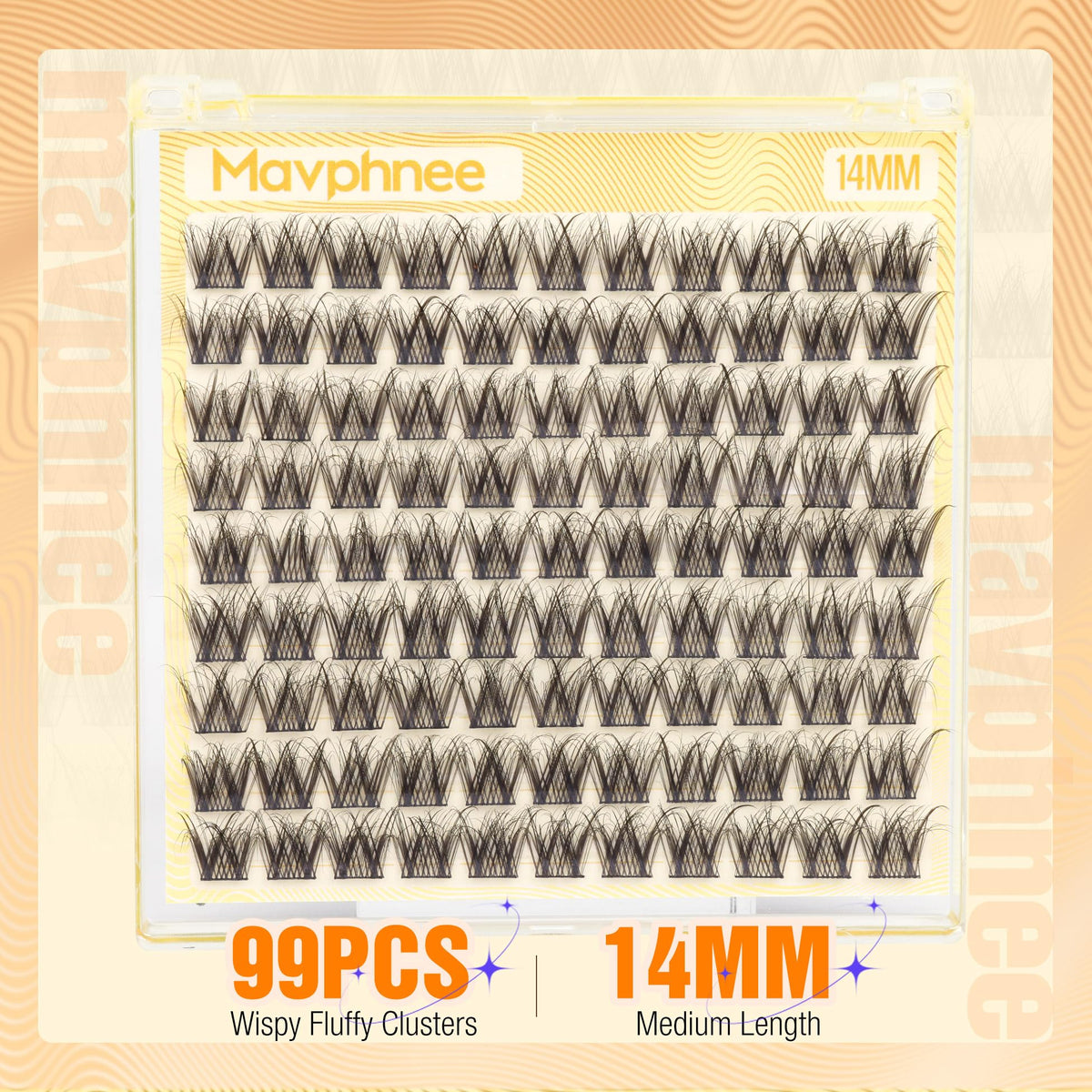 Mavphnee 14MM eyelash clusters packaging