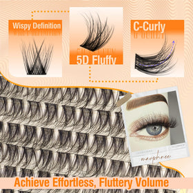Mavphnee 14MM fluffy lash clusters in use