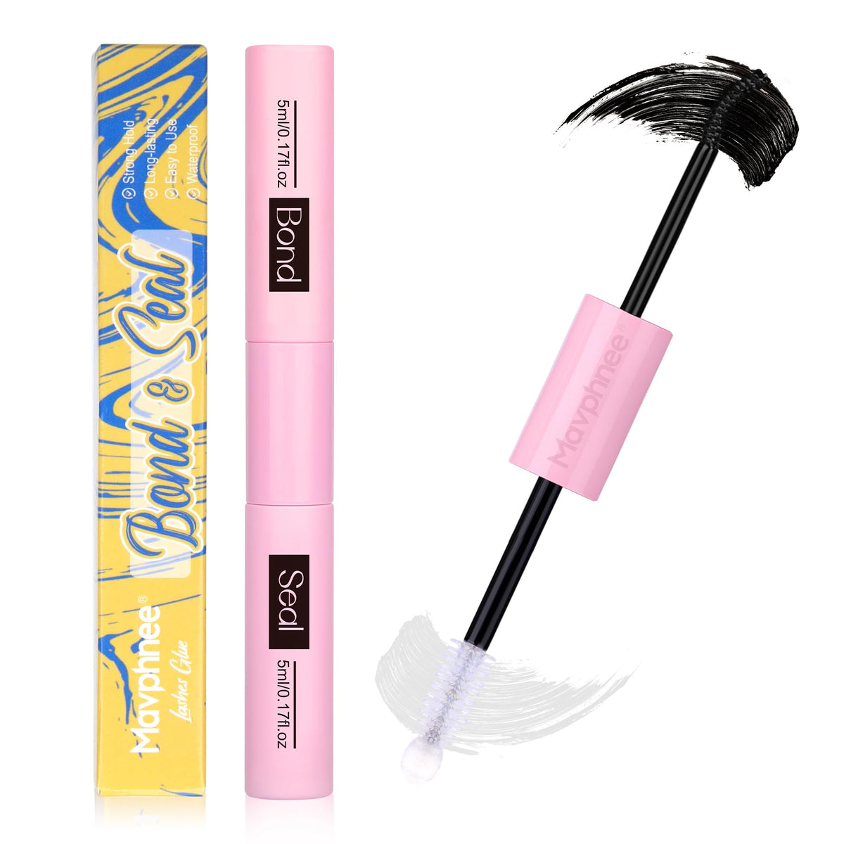 Mavphnee 2 in 1 Cluster Eyelash Glue Bond and Seal front view