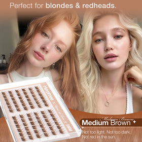 Mavphnee 8MM brown lash clusters close-up