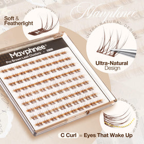 Mavphnee 8MM Brown Lash Clusters close-up