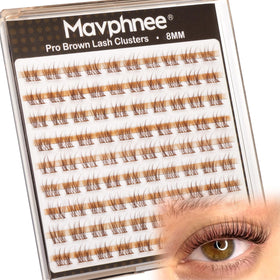 Mavphnee 8MM Brown Lash Clusters front view