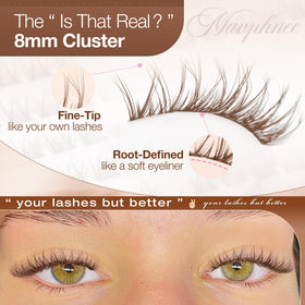 Mavphnee 8MM brown lash clusters side view