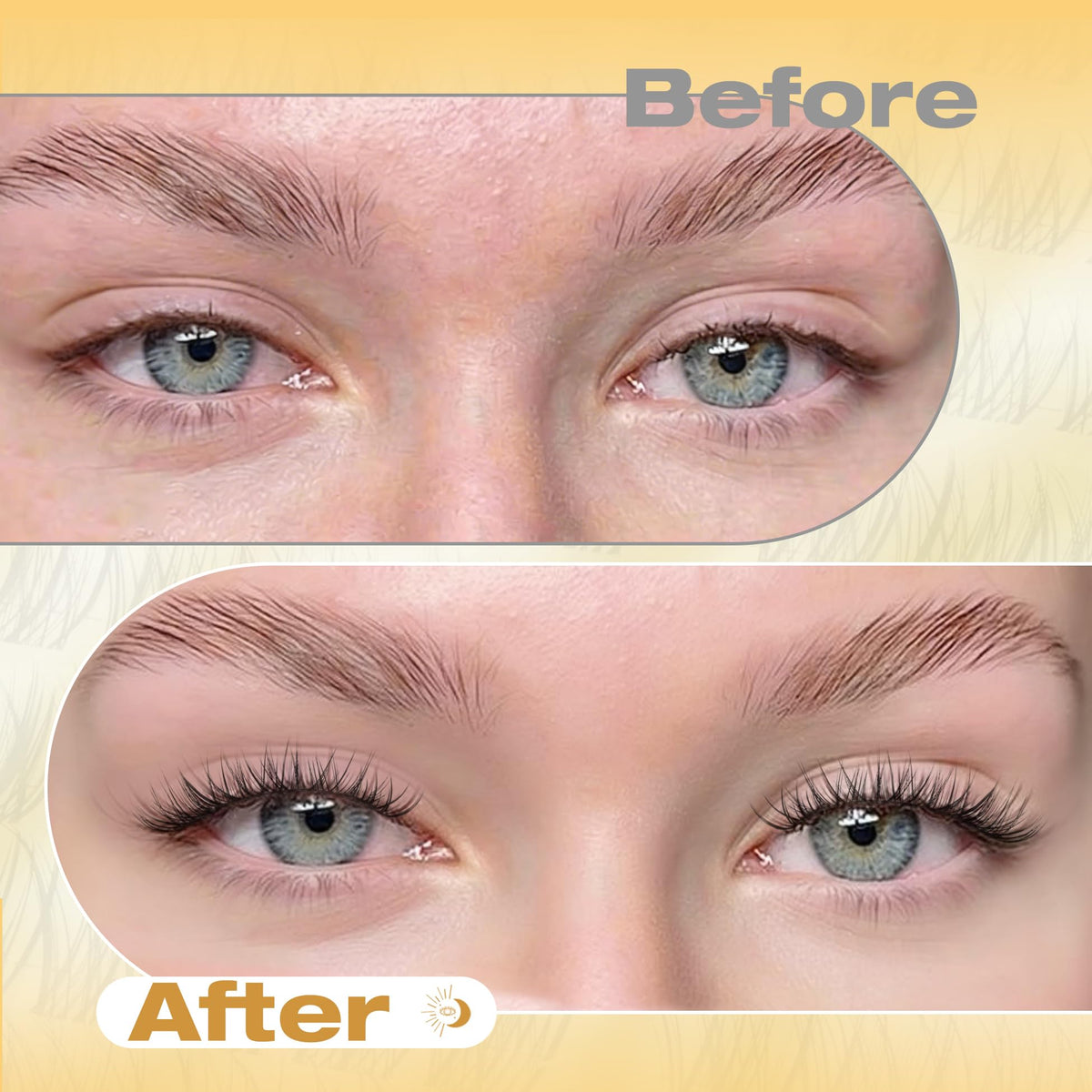 Mavphnee 8MM cluster lashes with natural look on eyes