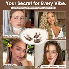 Mavphnee Brown Cluster Eyelash Extensions showcasing flexibility