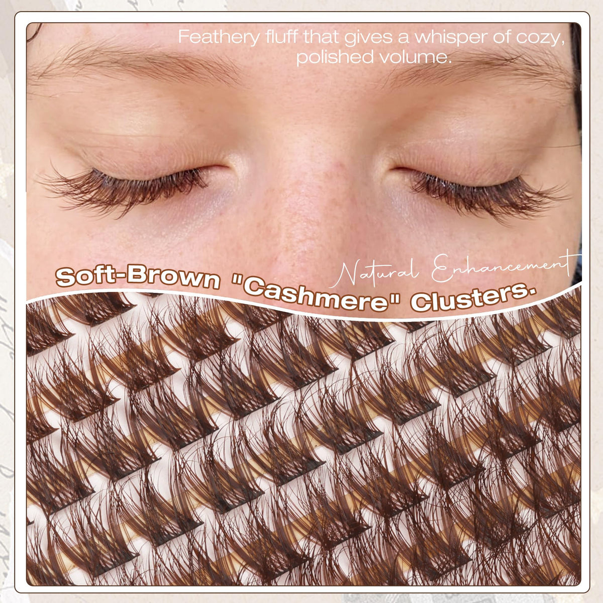 Mavphnee Brown Cluster Lashes in natural light