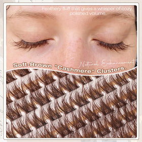 Mavphnee Brown Cluster Lashes in natural light