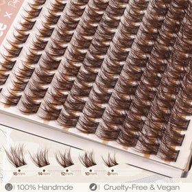 Mavphnee Brown Cluster Lashes showing CC curl