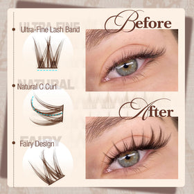 Mavphnee Brown Eyelash Clusters close-up of lashes