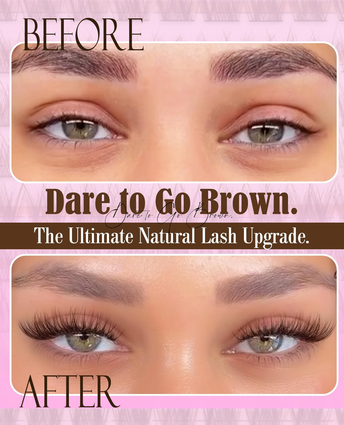 Mavphnee Brown Eyelash Clusters showing invisible band