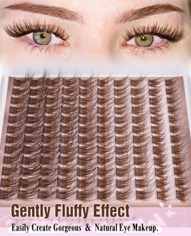 Mavphnee Brown Eyelash Clusters with applicator tool