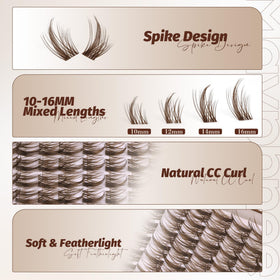 Mavphnee Brown Lash Clusters 10-16MM close-up of lashes