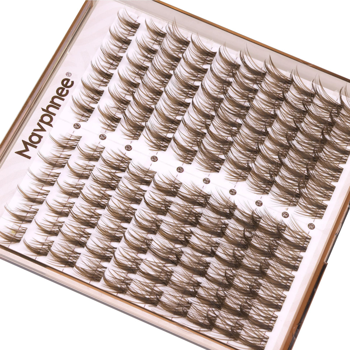 Mavphnee Brown Lash Clusters 10-16MM on model