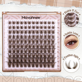 Mavphnee Brown Lash Clusters clear band detail