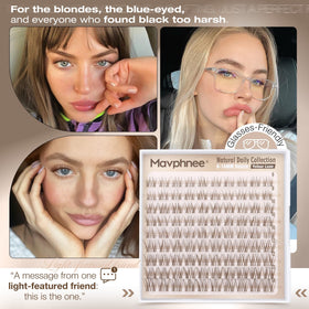 Mavphnee Brown Lash Clusters displayed in packaging