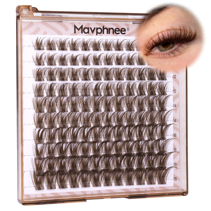 Mavphnee Brown Lash Clusters front view packaging